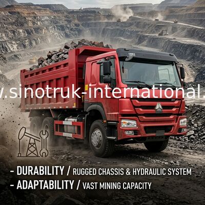 Xe ben HOWO SINOTRUK màu đỏ 10 - 25 mét khối Tải trọng 25 - 40t ZZ3257N3847A
