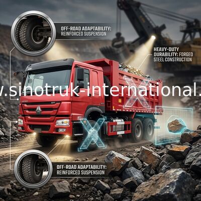 XE TẢI SINOTRUK ĐỎ HOWO 371HP 6x4 TIPPER DUMP LHD