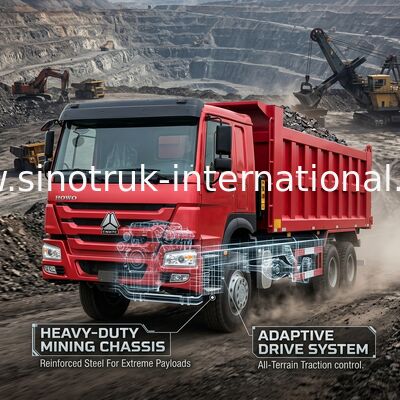 Xe tải tự đổ Sinotruk Howo Tipper 12Wheels 400Hp 8 × 4 Khai thác