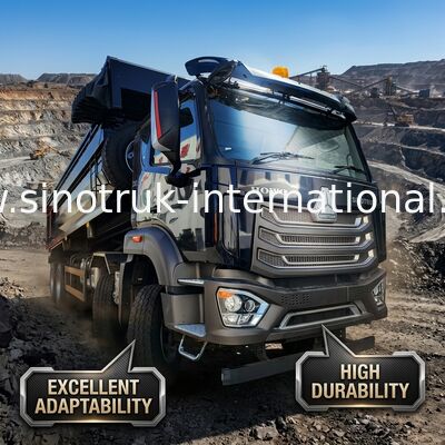LHD 8×4 10 bánh Xe ben HOWO Tipper Mã lực cao 371HP