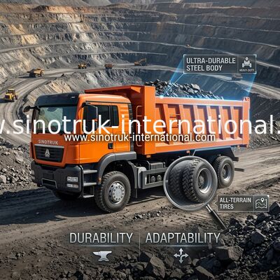 Xe tải tự đổ Sinotruk Howo 6 X 4 màu cam Mới 371HP LHD