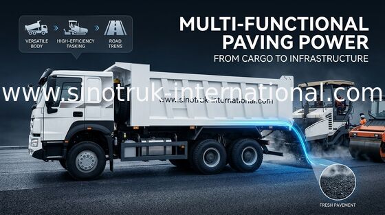 SINOTRUK Xe tải tự đổ Howo Tipper LHD 6X4 371HP Màu trắng