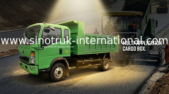 Green Tipper Dump Truck Howo 116hp Thép cường độ cao