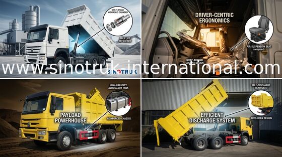 Xe tải tự đổ Sinotruk Howo 6 X 4 10 bánh 400hp Nâng trung bình