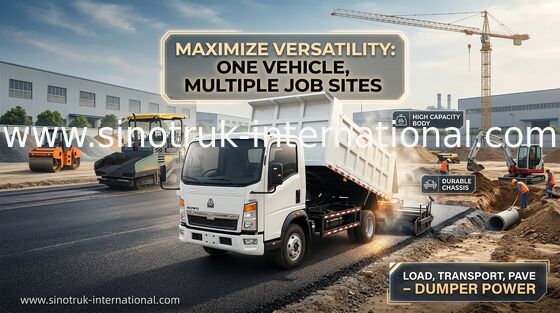 Xe tải tự đổ màu trắng, Xe tải Howo Tipper Tay lái bên phải