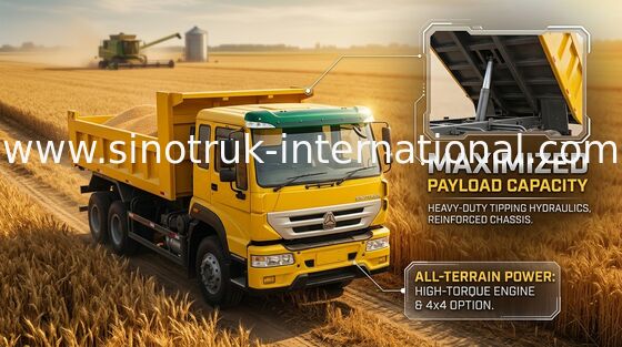 Commerical Tipper Dump Truck 290HP 4X2 LHD 16tons 9-13CBM ZZ3161M4011C1