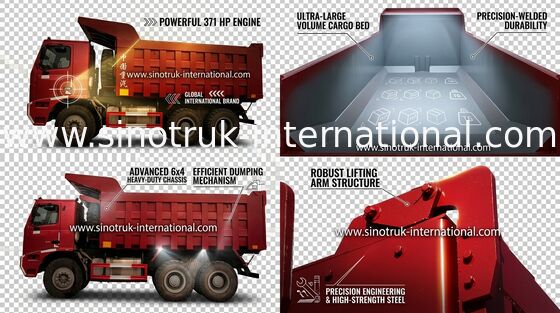 Xây dựng thủy điện Tipper Dump Truck, SINOTRUK Khai thác mỏ than