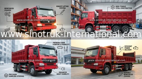 SINOTRUK HOWO Tipper Xe tải Chở hàng 6X4 10-25cbm tải 30tons hàng ZZ3257N3647A