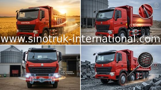 SINOTRUK Tipper Dump Truck HOWO A7 371HP công cụ cho khai thác mỏ ZZ3257N3847N1