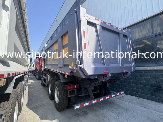 SINOTRUK HOWO TX Model 371HP LHD Tipper Dump Truck 6X4 Với đèn cảnh báo loại U Màu xám