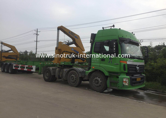 Xe tải 3 trục gắn thùng chứa cẩu để vận chuyển tự tải