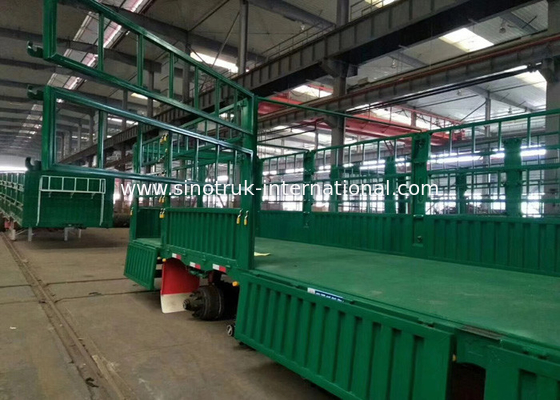 Vận chuyển bằng thép Carbon bằng phẳng Top Trailer Trailer 30-60 tấn Semi Grain Trailer