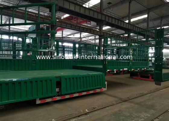 Vận chuyển bằng thép Carbon bằng phẳng Top Trailer Trailer 30-60 tấn Semi Grain Trailer