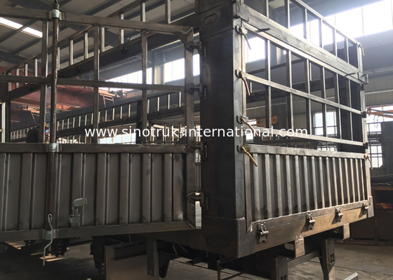 Vận chuyển bằng thép Carbon bằng phẳng Top Trailer Trailer 30-60 tấn Semi Grain Trailer