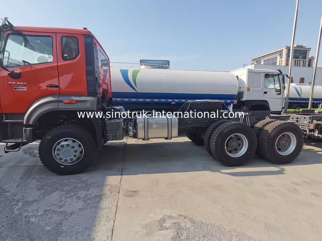 Sinotruk New Howo Tipper Dump Truck Chassis Weichai Động cơ 6 × 4 LHD Màu cam