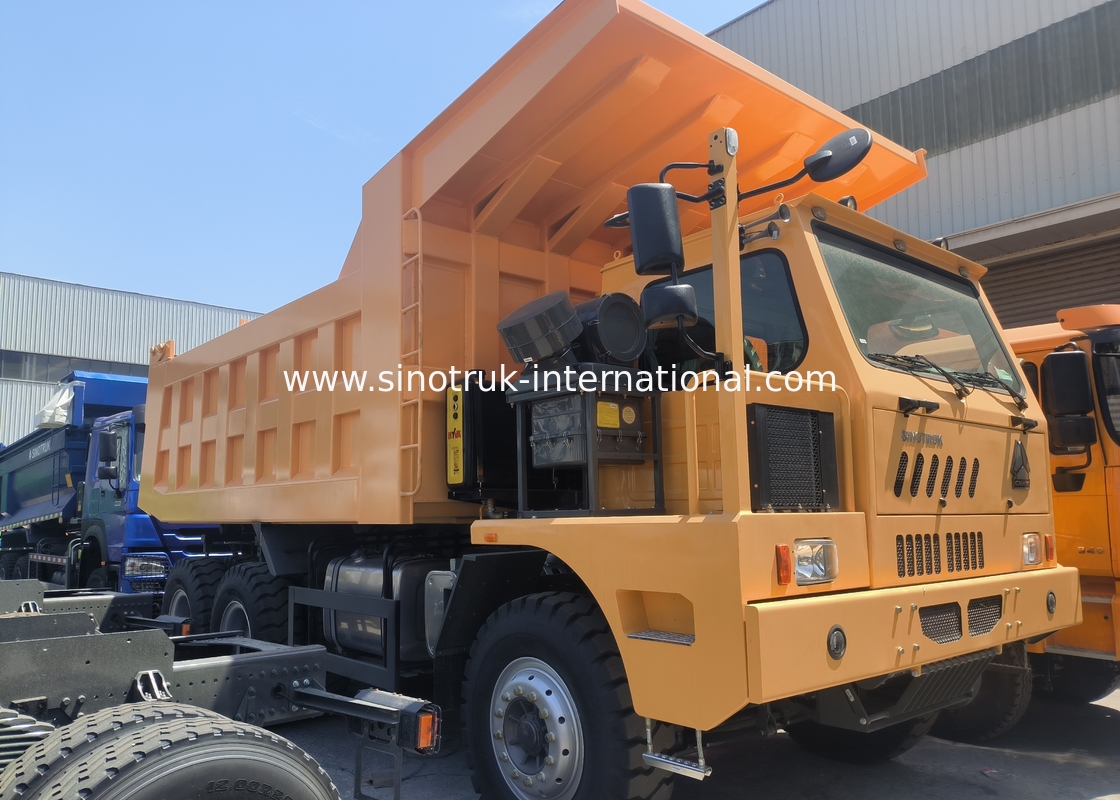 Sinotruk Howo Mining Tipper Dump Truck 90Tons 6 × 4 Cơ thể hàng hóa thép mạnh