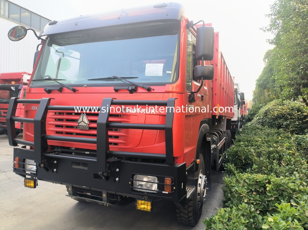 Sinotruk Howo Tipper Dump Truck 6 × 4 Lhd 10 bánh xe Ghost Face Bumper Lốp khai thác