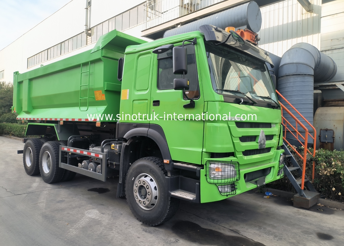 Sinotruk Howo Tipper Dump Truck 380Hp 6 × 4 hình U Cargo Body Màu xanh