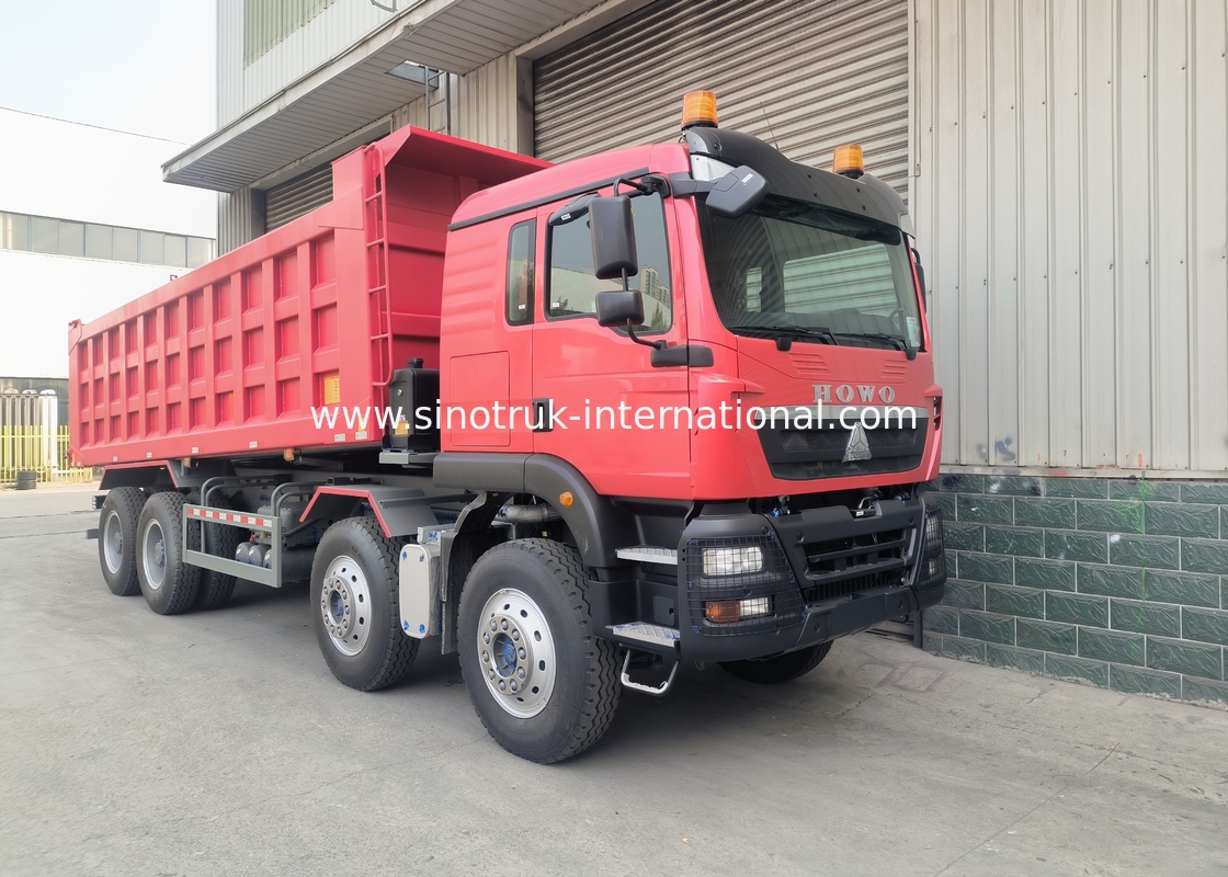 Sinotruk Howo Tiper Dump Truck Tx 400Hp Euro 2 8 × 4 Lhd 12 bánh Đỏ