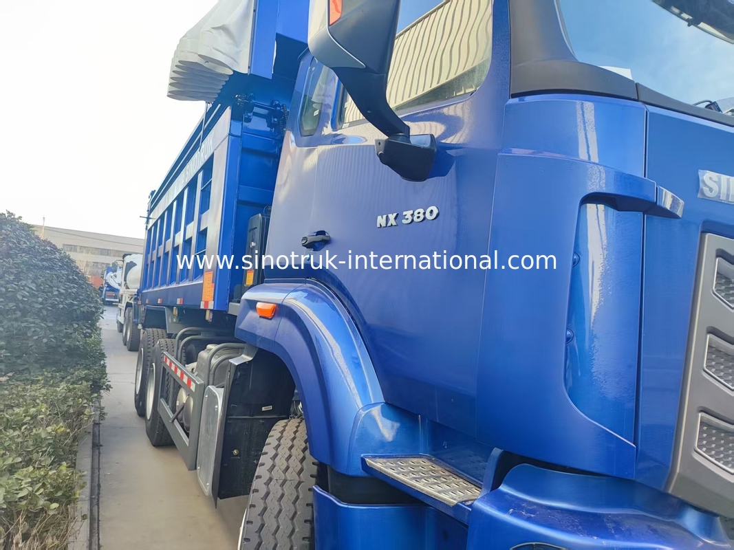 Hoạt động mạnh mẽ đa năng HOWO 6x4 380HP Blue Dump Truck với 20CBM Box hàng hóa vuông và chống nước Tarp Flip Cove