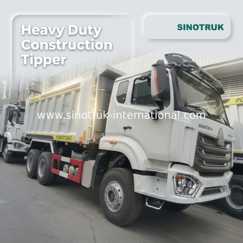 30-40 Tons RHD 10 bánh xe đổ rác SINOTRUK Haohan Cho Xây dựng Trắng