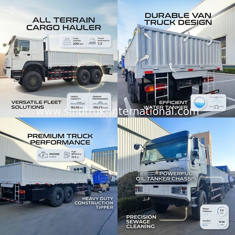 Giải phóng sức mạnh và tính linh hoạt tất cả chinh phục trắng HOWO 6x6 400HP Off-Road xe tải hàng hóa