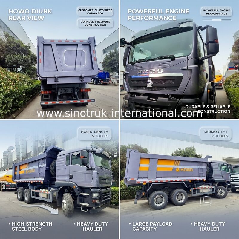 SINOTRUK Heavy Duty Hauler TX Tipper Dump Truck với động cơ 380HP, Năng lượng tải 30-40 tấn và loại nâng trung bình