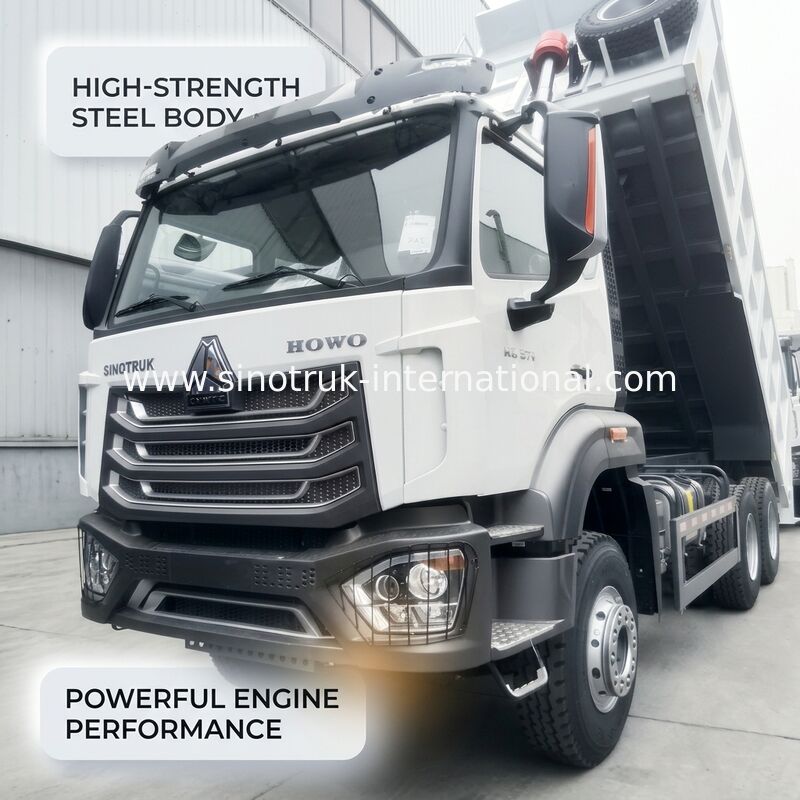 SINOTRUK HOHAN New Howo Tipper Dump Truck với động cơ 371HP 6 × 4 loại ổ đĩa và 19-20CBM Capacity