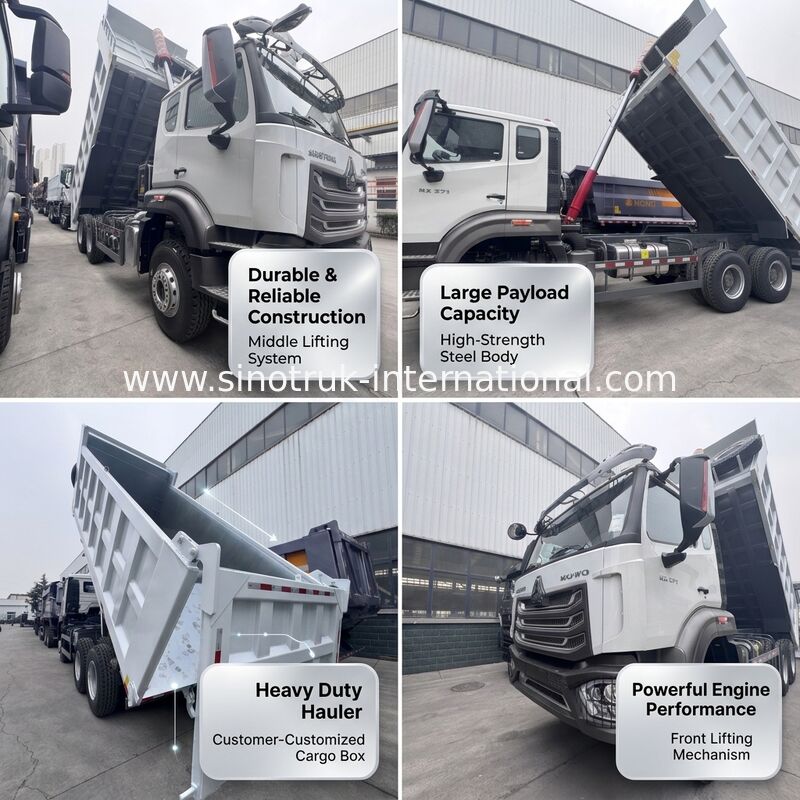 Xe ben SINOTRUK HOHAN Howo mới 19-20CBM Tùy chỉnh theo yêu cầu Khách hàng Nâng phía trước 6 × 4 LHD Thùng hàng