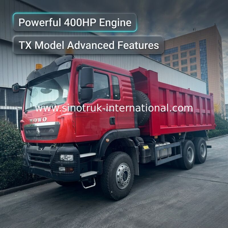 SINOTRUK HOWO TX Model 400HP LHD Xe tải tự đổ 6X4 có đèn cảnh báo