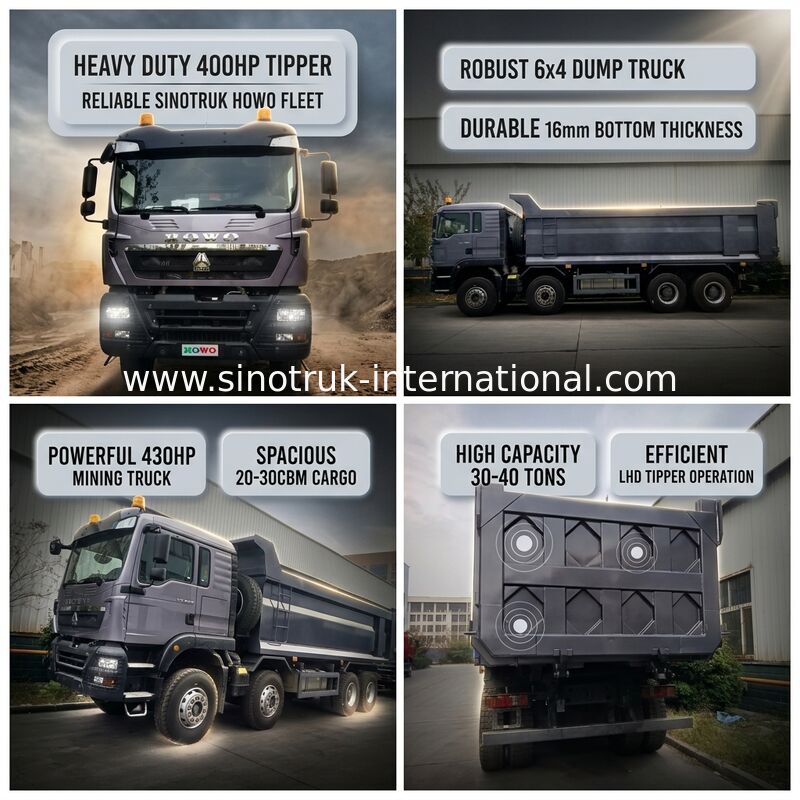 Xe ben SINOTRUK HOWO 400HP 12 bánh LHD 30-40 tấn 20-30CBM ZZ3317V356GB1