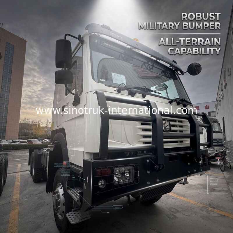 SINOTRUK HOWO Phantom Face cab Xe kéo 6X6 Euro 2 430 HP Bộ đệm quân sự Trắng