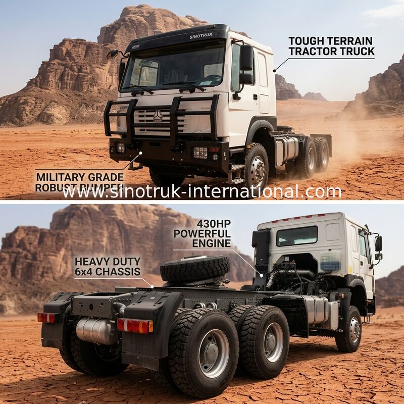 SINOTRUK 430 mã lực 6 × 4 máy kéo với một bộ đệm quân sự