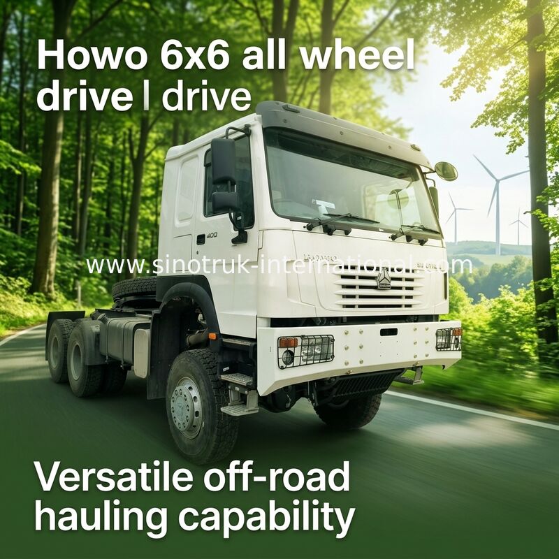 Sinotruk Howo xe tải kéo Rhd 4 bánh xe 6 × 6 Weichai 400hp Trắng