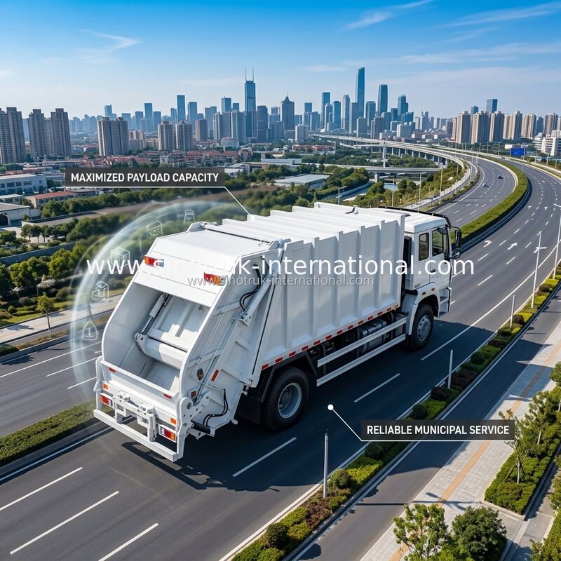 Xe chuyên chở chuyên dụng 4 x 2 Xe cộ thu gom rác 10-12 CBM