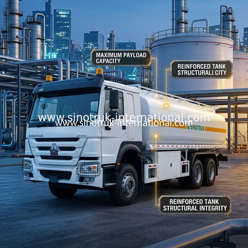 Sinotruk Howo 20CBM Xe tải bể nhiên liệu 10 bánh 340hp 6 × 4 nhiều khoang