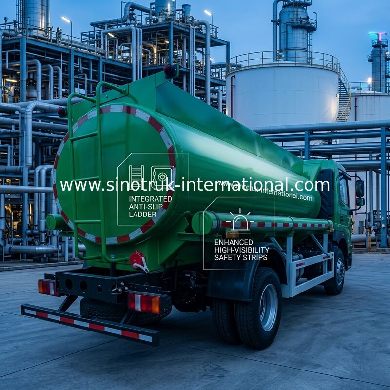 Xe tải thùng dầu công suất Sinotruk HOWO 8 CBM với loại truyền động 4x2 và tiêu chuẩn khí thải Euro III