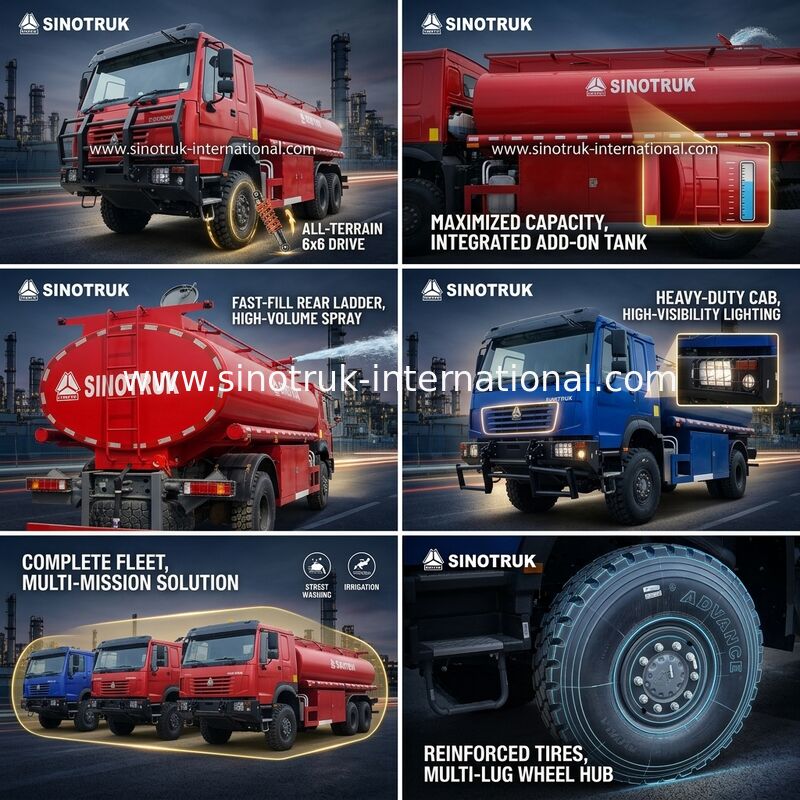 Xe tải thùng dầu SINOTRUK HOWO 290 HP có công suất 10 CBM và khung gầm hạng nặng