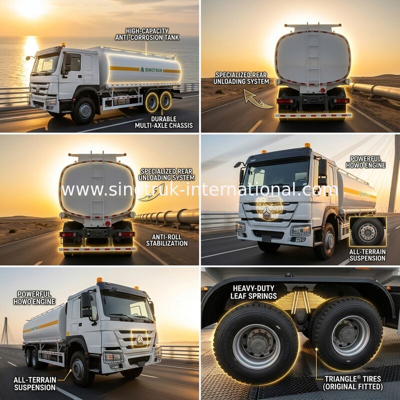 HOWO 6 * 4 340HP động cơ Weichai, 25CBM xe tăng dầu
