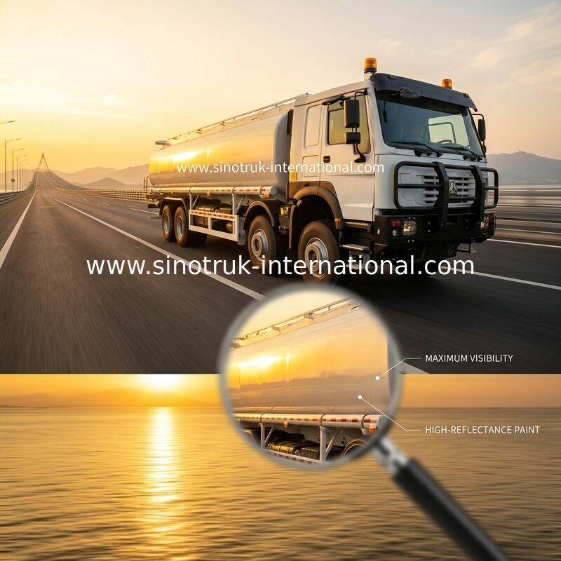 SINOTRUK HOWO Đỏ 371HP 8×4 12 bánh xe xe tăng dầu công suất cao 30CBM