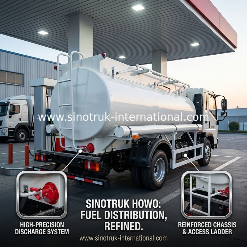 SINOTRUK HOWO 4X2 6 bánh xe Tank Oil Truck 5-6CBM Thùng đơn với bộ đo lưu lượng