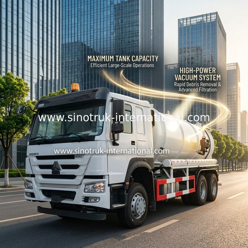 Máy bơm chân không Xe hút nước thải Xe tải làm sạch bể tự hoại 18CBM LHD 336HP