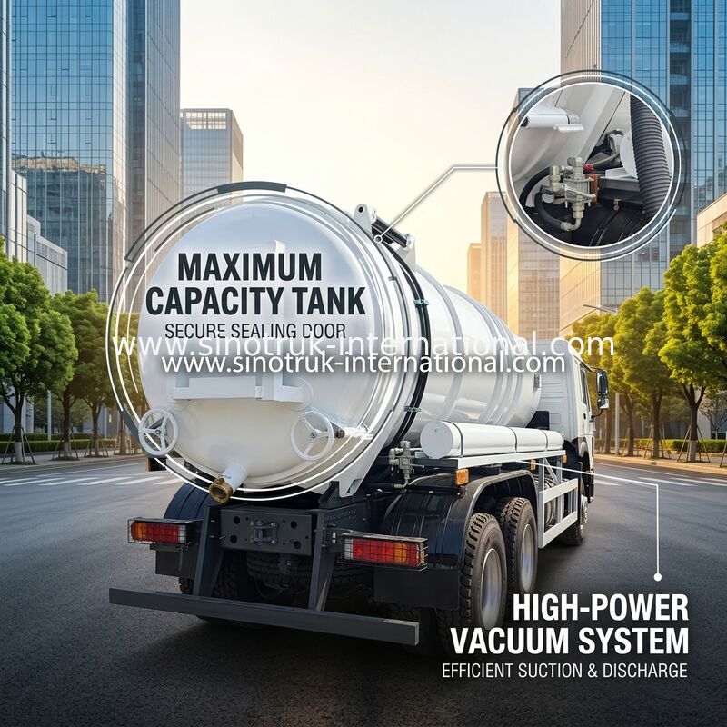 HOWO 6*4 16CBM 380HP Truck làm sạch nước thải hiệu suất cao đáp ứng các giải pháp làm sạch đa chức năng hiệu quả