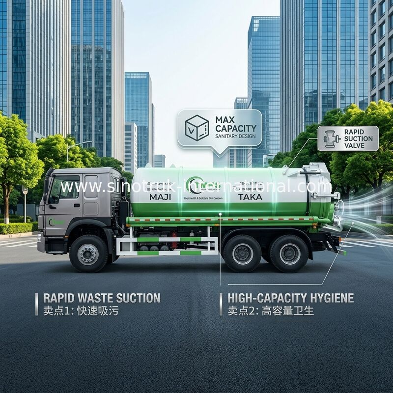 Máy bơm chân không Máy hút nước thải Máy rửa bể phân hủy Máy rửa 20CBM LHD 380HP