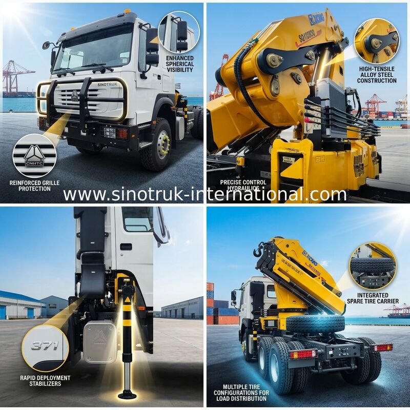 All-in-One workhorse của bạn: HOWO 371HP 6x4 với XCMG 12T Crane