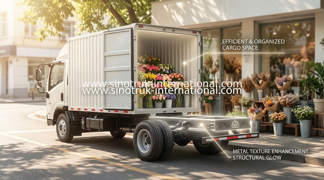 HOWO Hàng hóa nhỏ vận chuyển xe tải hạng nhẹ hai chỗ ngồi một chỗ với A / C khung gầm LHD