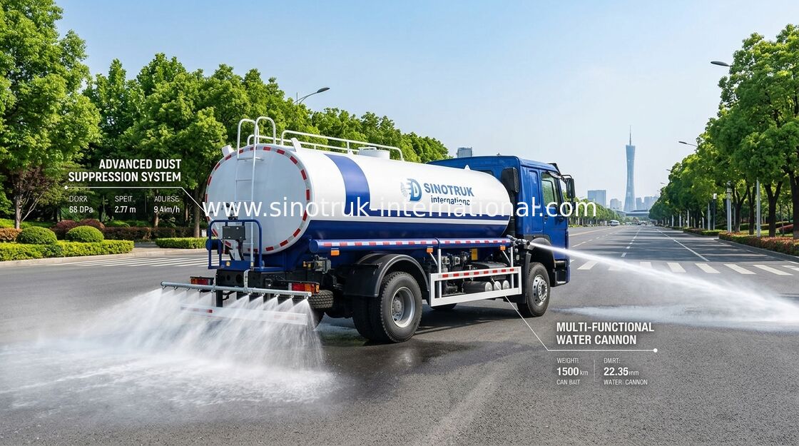 SINOTRUK HOWO Xe tải bể nước 4x2 RHD 300HP 10CBM cho vận chuyển nước bền vững
