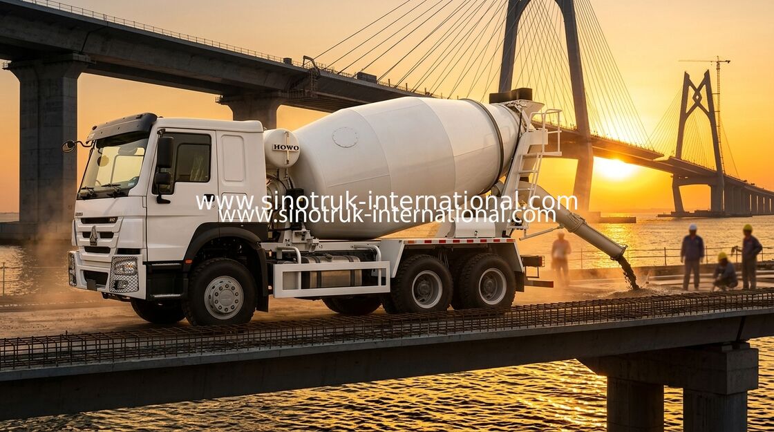 Mã lực cao 400HP Tiêu thụ nhiên liệu thấp Xe tải trộn HOWO LHD 6 × 4 10 bánh