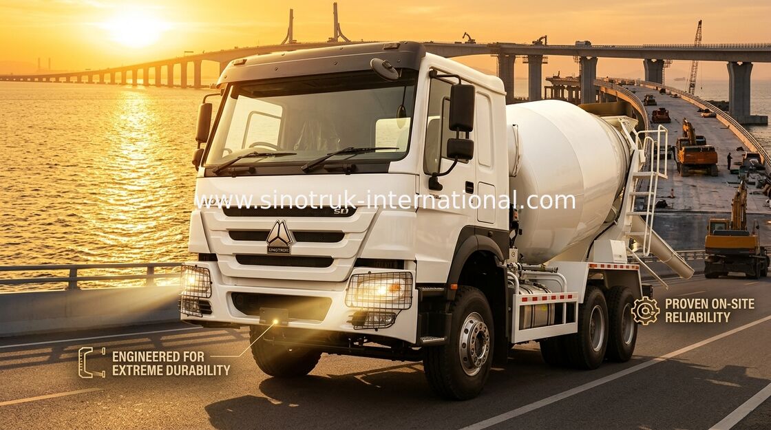 Sản phẩm có sức mạnh cao 400HP HOWO Mixer Truck 6-12CBM LHD 6×4 10 bánh
