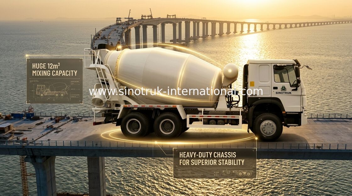 10-20CBM Xe trộn bê tông SINOTRUK HOWO 6 X 4 Euro 2 340Hp Xây dựng
